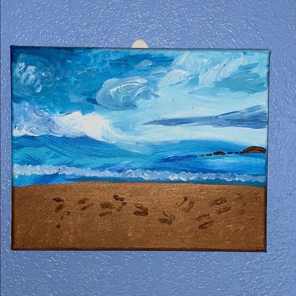 Original, acrylic on stretched canvas, beachy!